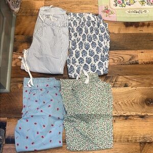 J. Crew Factory Women's Pajama Pants Set - Blue, White, Green, Red